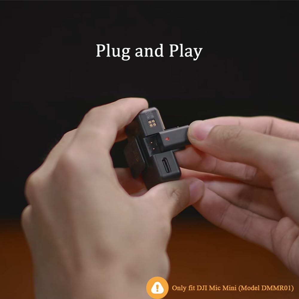 iMusk adapter attached to DJI Mic Mini receiver for straightforward setup