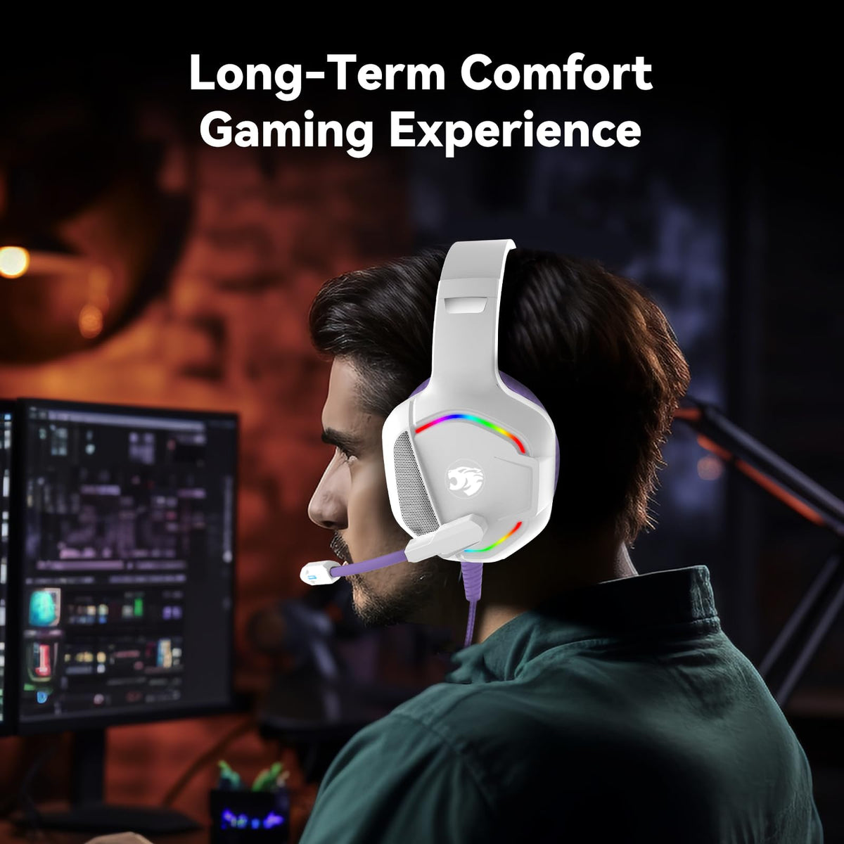 IMYB gaming headset ear cushions emphasizing soft, skin-friendly padding.