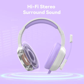IMYB gaming headset side view shows adjustable headband for comfortable long sessions.