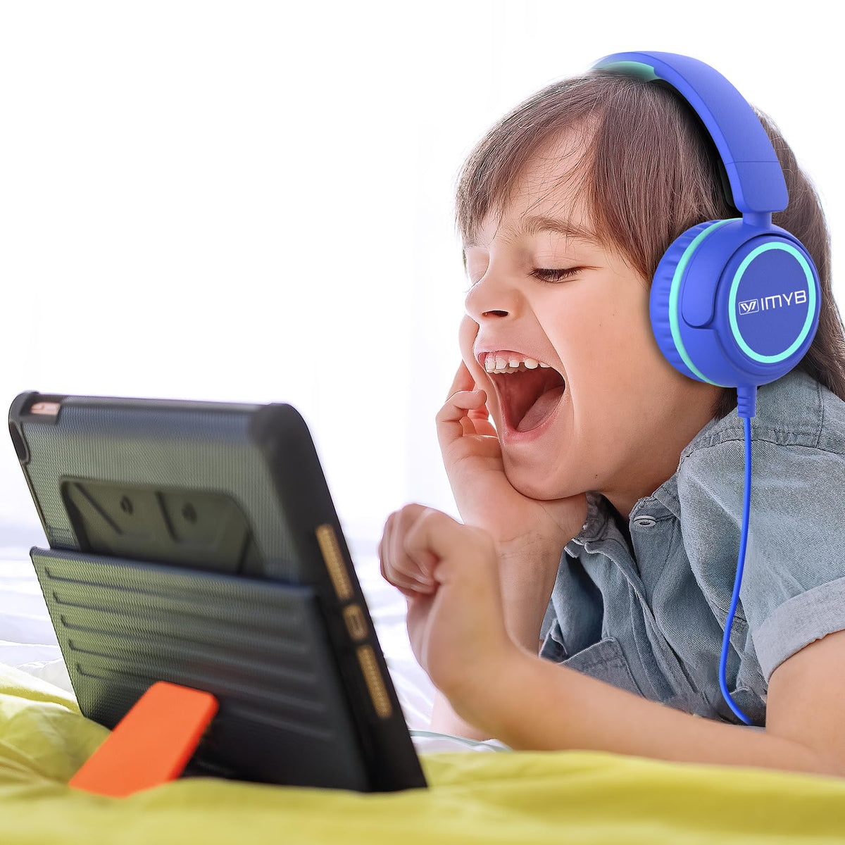 IMYB Kids Headphones adjustable headband fits ages 2–12 for growing comfort