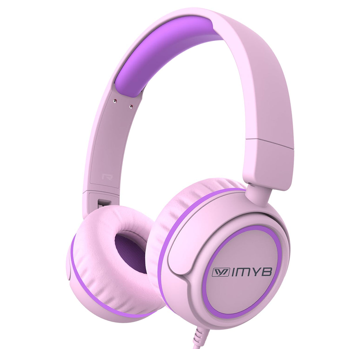 IMYB Kids Headphones pink foldable design for portable travel and school use
