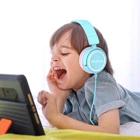 IMYB V1 kids headphones with 5-foot cable for classroom and travel use