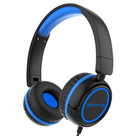 IMYB V1 kids headphones folded for easy storage and travel.