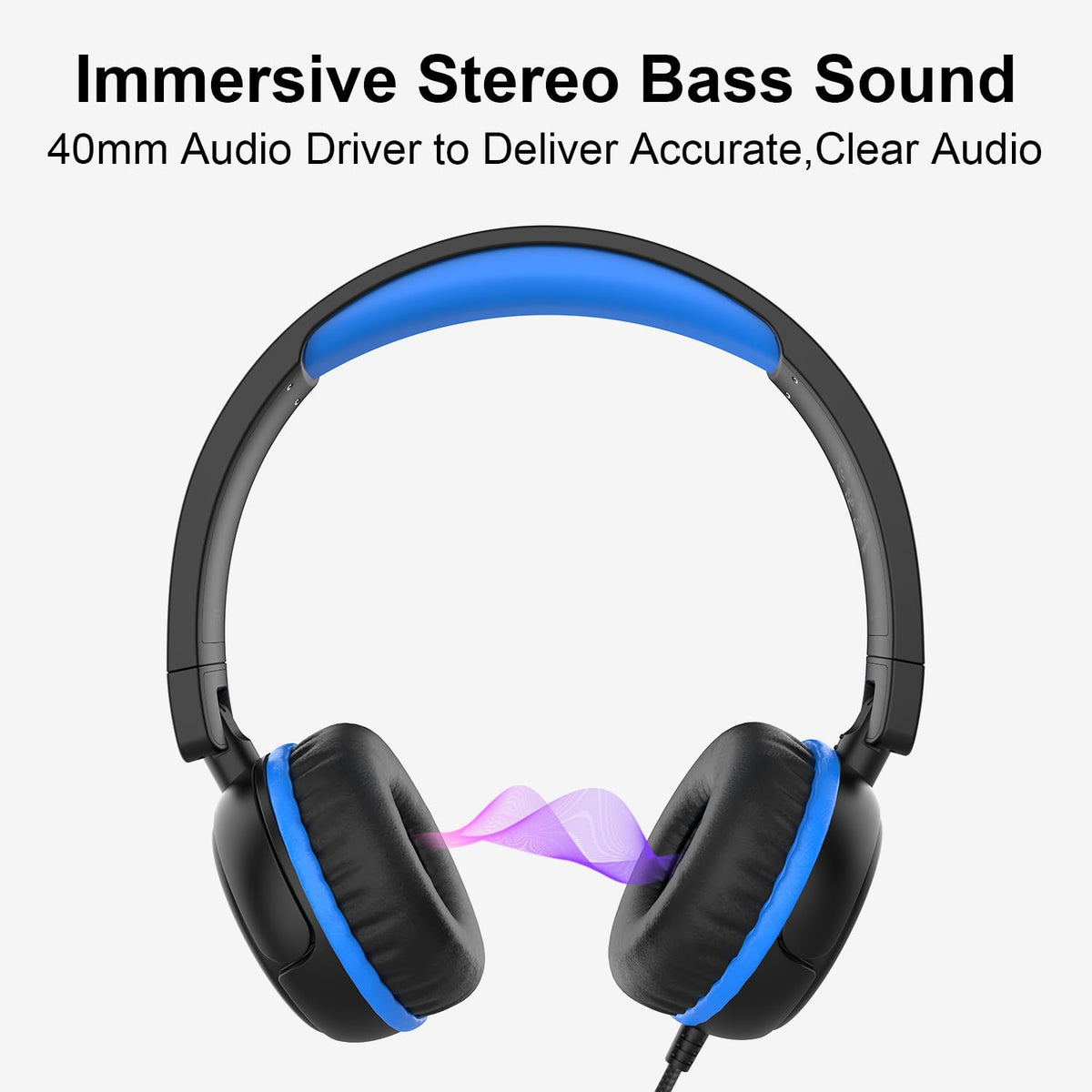 IMYB V1 on-ear design provides comfortable listening for kids.