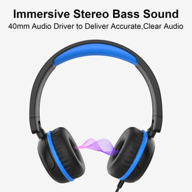 IMYB V1 on-ear design provides comfortable listening for kids.