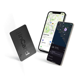 InCard Wallet Tracker in slim credit-card size for unobtrusive wallet tracking.