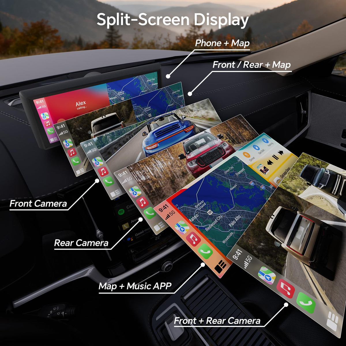 Inceriumary 1080P backup camera activates when reversing for better visibility