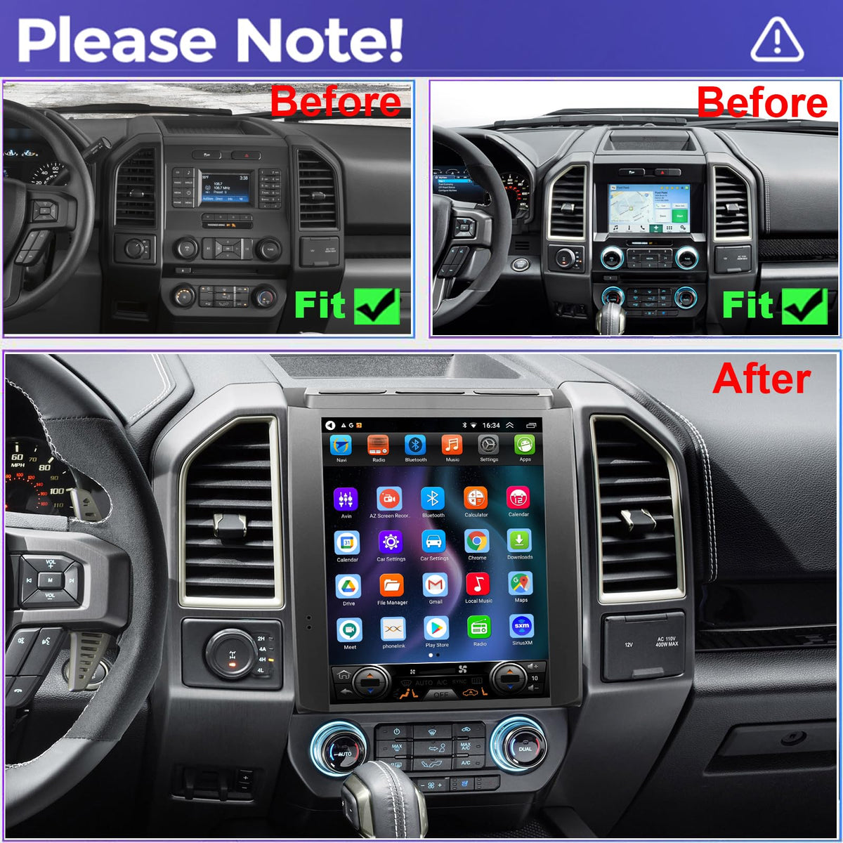 Incifum Ford F-150 radio upgrade enables wireless CarPlay and Android Auto