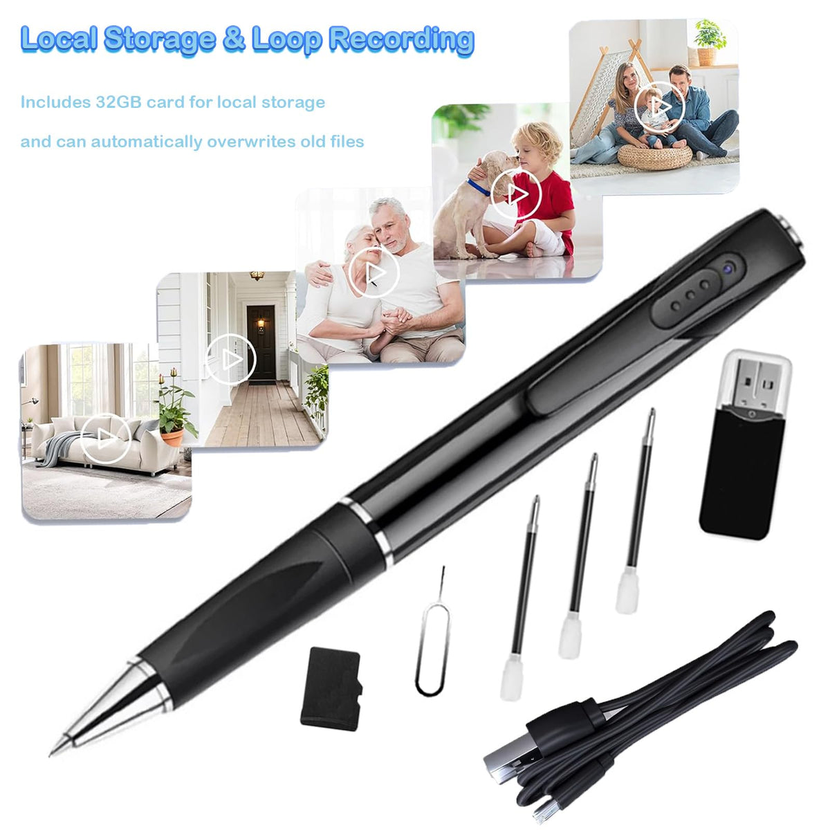 InCliick pen writing with refill showing normal pen function and convenience