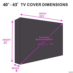 Indeed BUY Outdoor TV Cover side view demonstrates a snug weatherproof fit