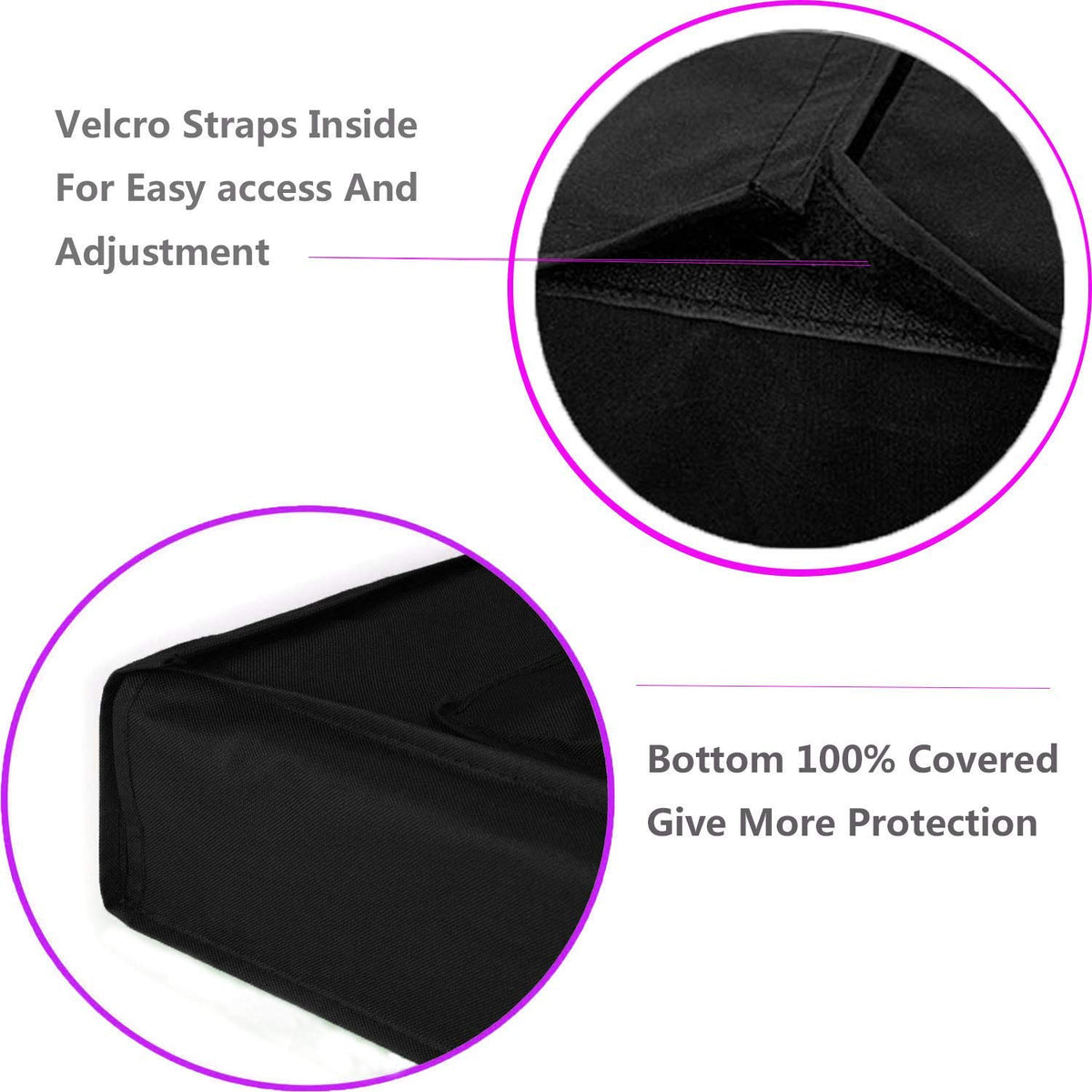 IndeedBUY Outdoor TV Cover bottom seal close-up showing moisture protection.