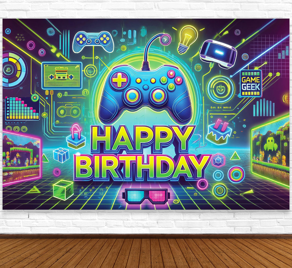 IndoTribe level-up banner 6x4ft provides bold gamer graphics for standout photo-op backdrop.