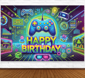 IndoTribe level-up banner 6x4ft provides bold gamer graphics for standout photo-op backdrop.
