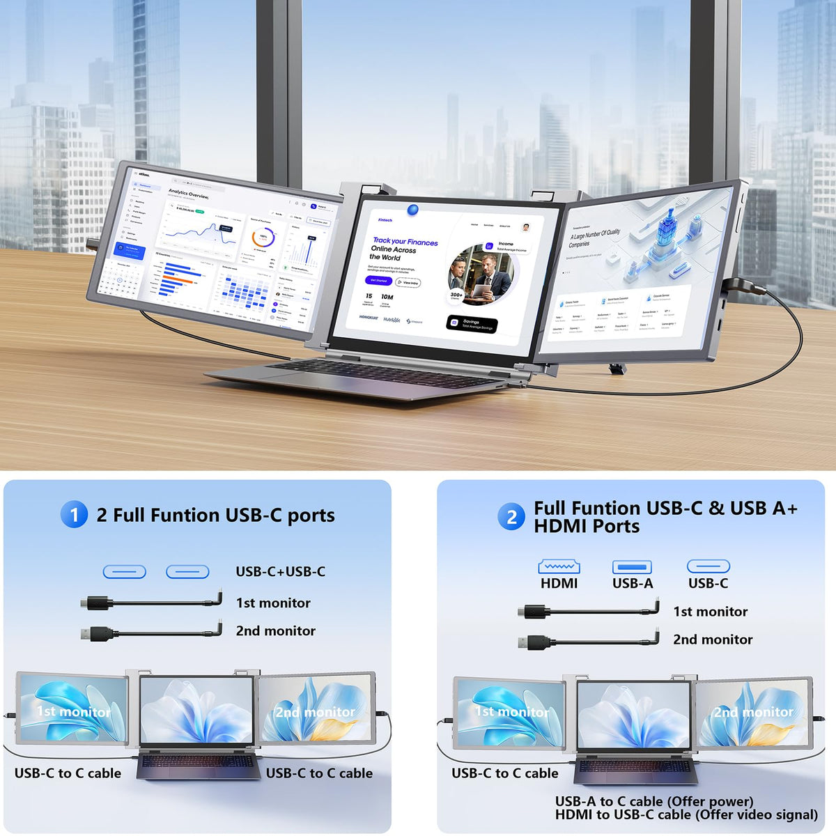 INEAUTO anti-glare, blue-light–reducing display for comfortable viewing.