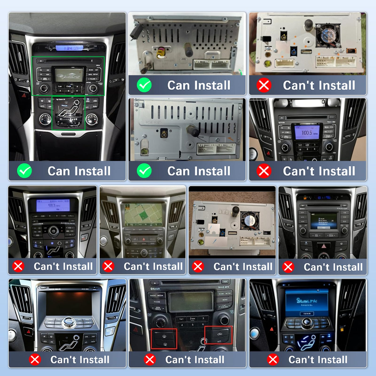 Inefala 2+64G dashboard install view with wired and wireless CarPlay ready
