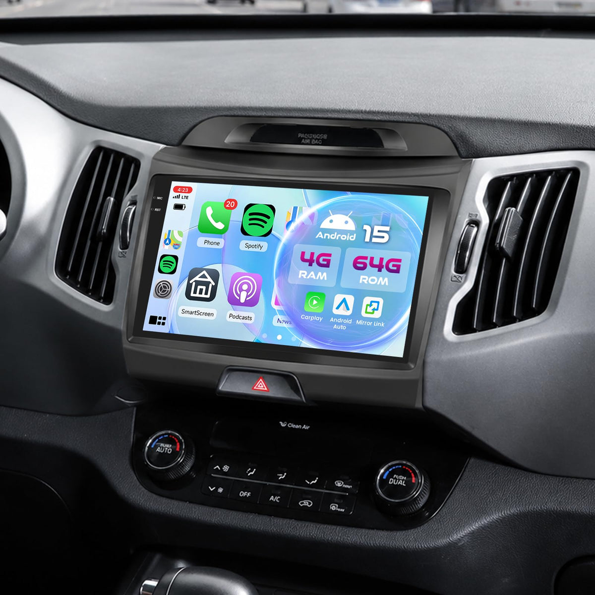 Inefala 9-inch HD touchscreen car radio for Kia Sportage with crisp visuals