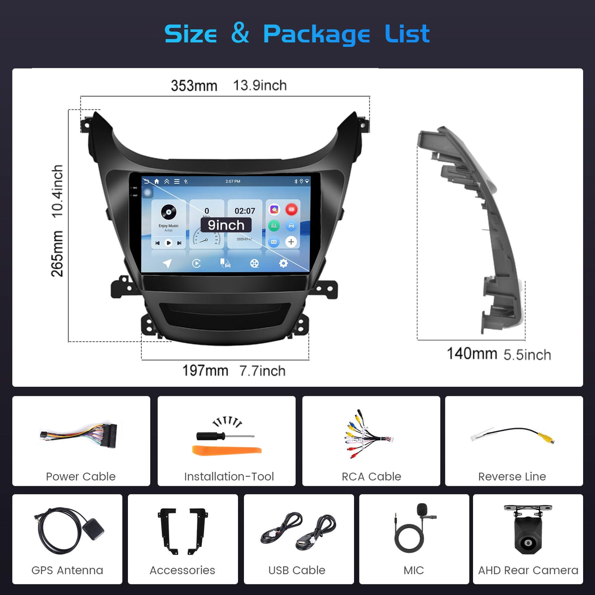Inefala Elantra Bluetooth 5.0 supports hands-free calls and music playback.