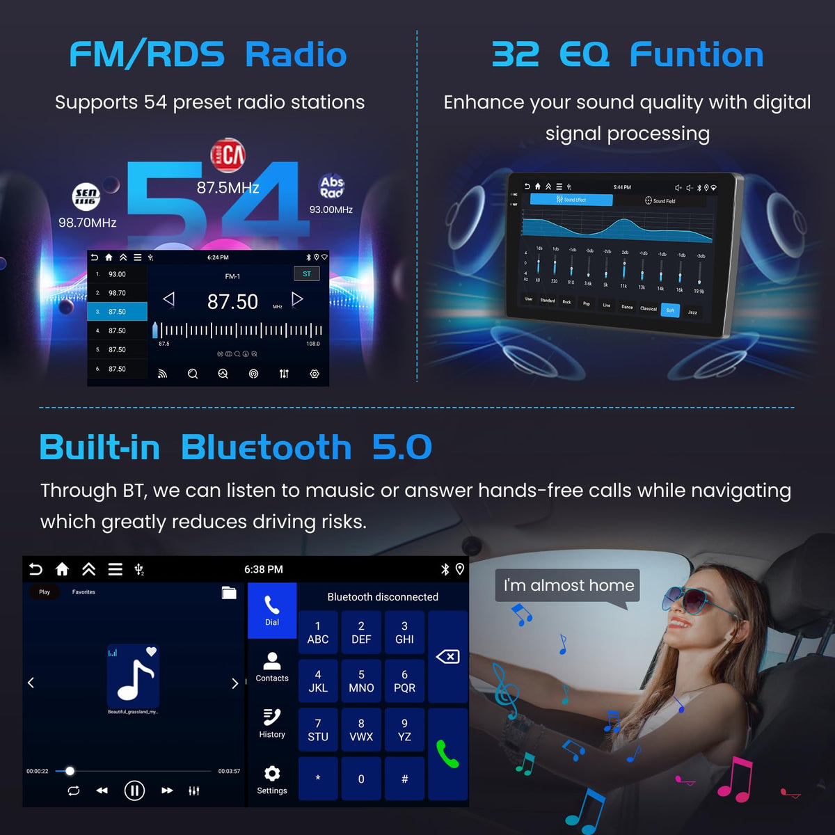 Inefala Elantra WiFi apps enable streaming and online navigation on the go.