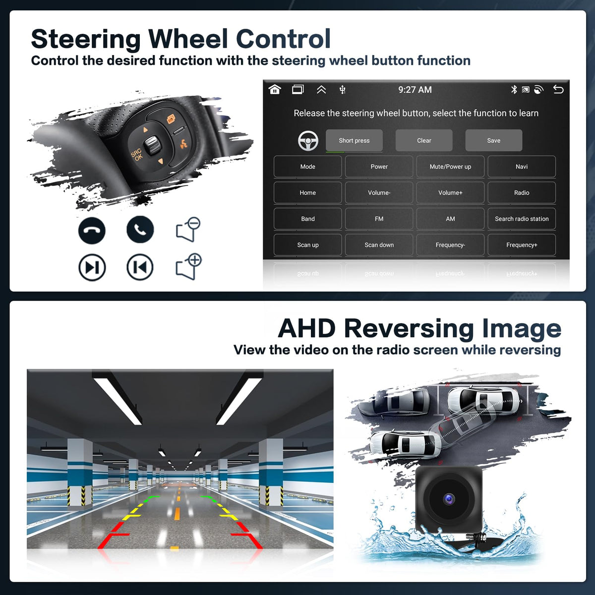 Inefala steering wheel control compatibility for easy function access
