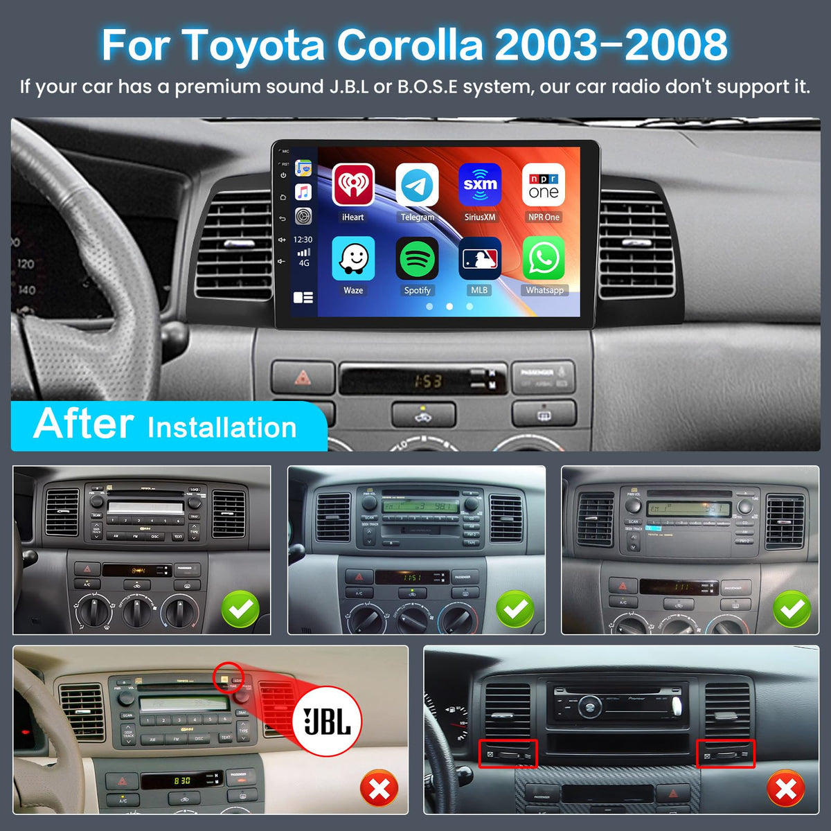 Inefala wireless CarPlay and Android Auto for hands-free connectivity and seamless app access.