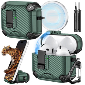 Inesore AirPods 4th Gen case with phone stand for hands-free use