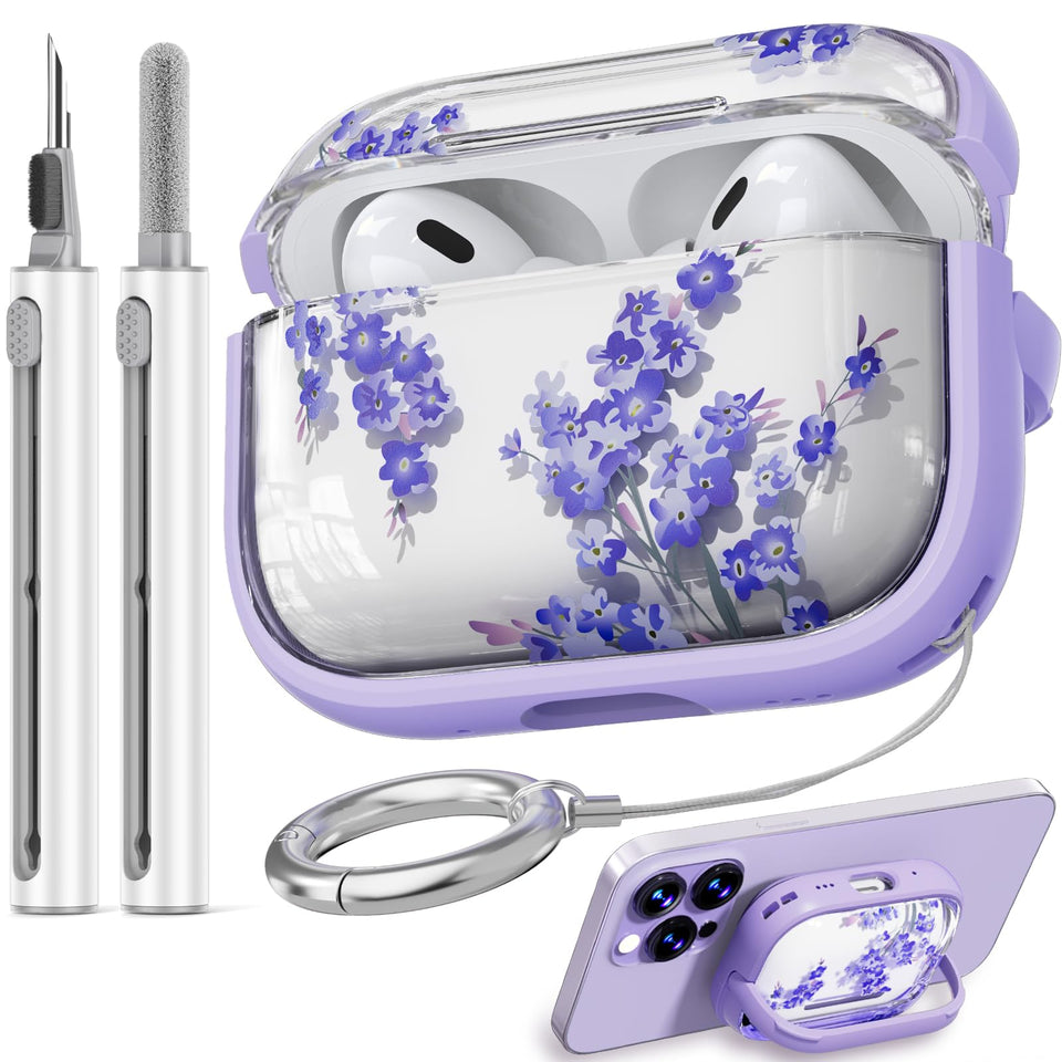 Inesore AirPods Pro 2 flower case front view with protected, playful design
