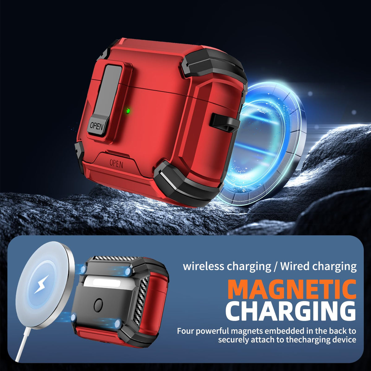Includes keychain and 3M stickers for portability and customization.