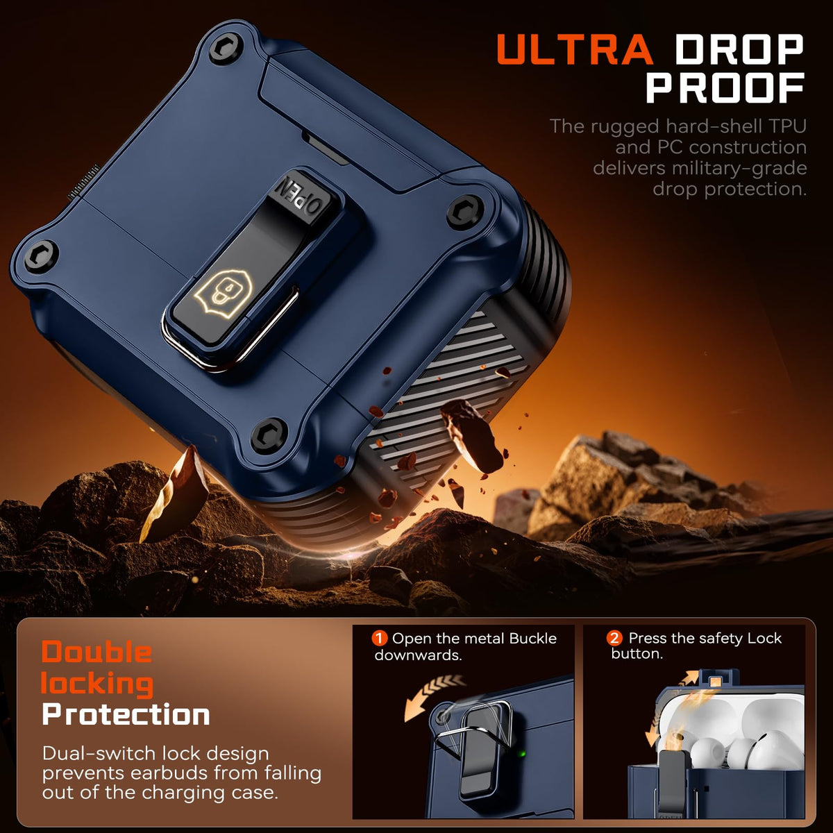 Inesore AirPods Pro 3 case 360° protection via TPU+PC.