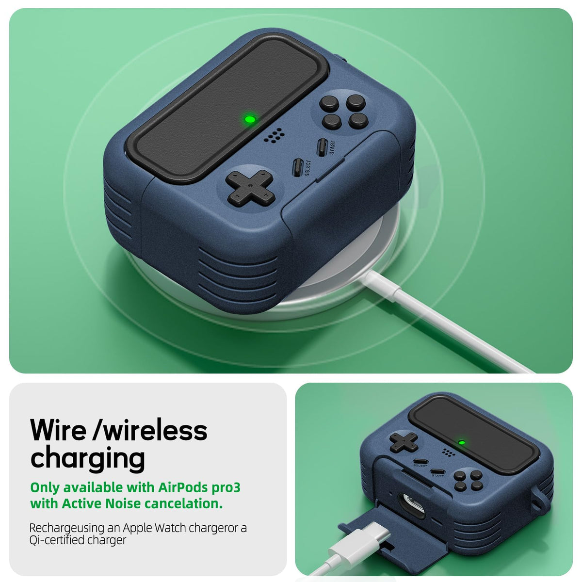 Inesore AirPods Pro 3 case includes keychain and 3M tape for portability.