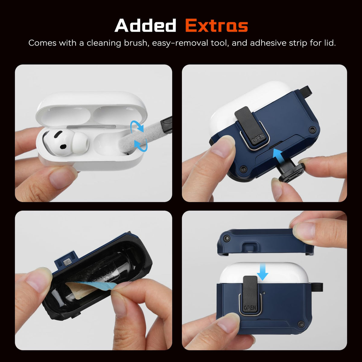 Inesore AirPods Pro 3 case four-corner air bags absorb shocks.