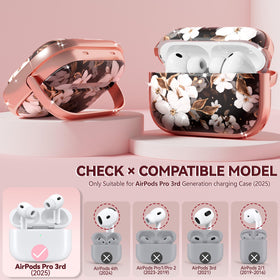 Inesore AirPods Pro 3 case with metal carabiner for easy attachment.