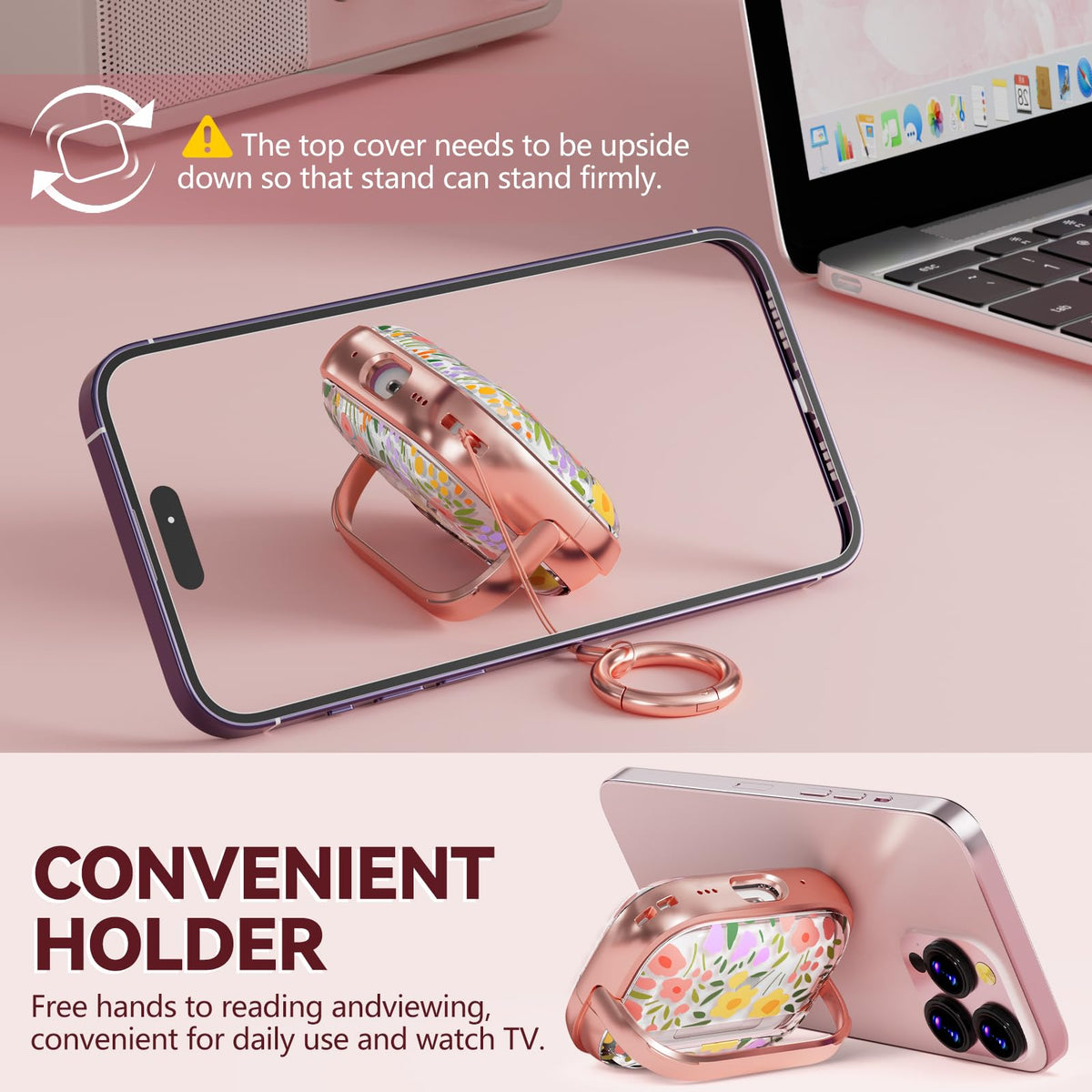 Inesore metal carabiner allows attaching the case to a bag for easy access.