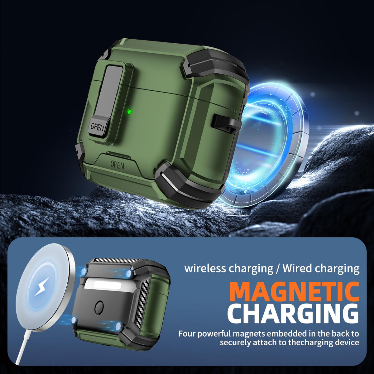 Inesore AirPods Pro 3 case includes cleaning kit and keychain