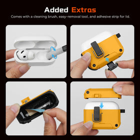 Inesore AirPods Pro 3 case includes cleaning kit and accessories.