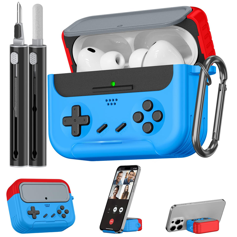 Inesore AirPods Pro 3 case cover in red and blue protects your case with vibrant style