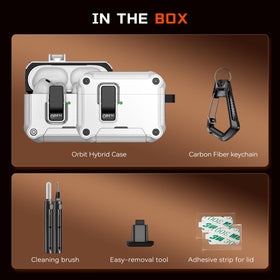 Inesore AirPods Pro 3 case package includes cleaning kit, keychain, boosters, and stickers.