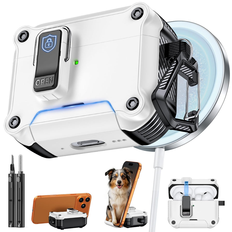 Inesore AirPods Pro 3 case front view with secure latch and premium protection.