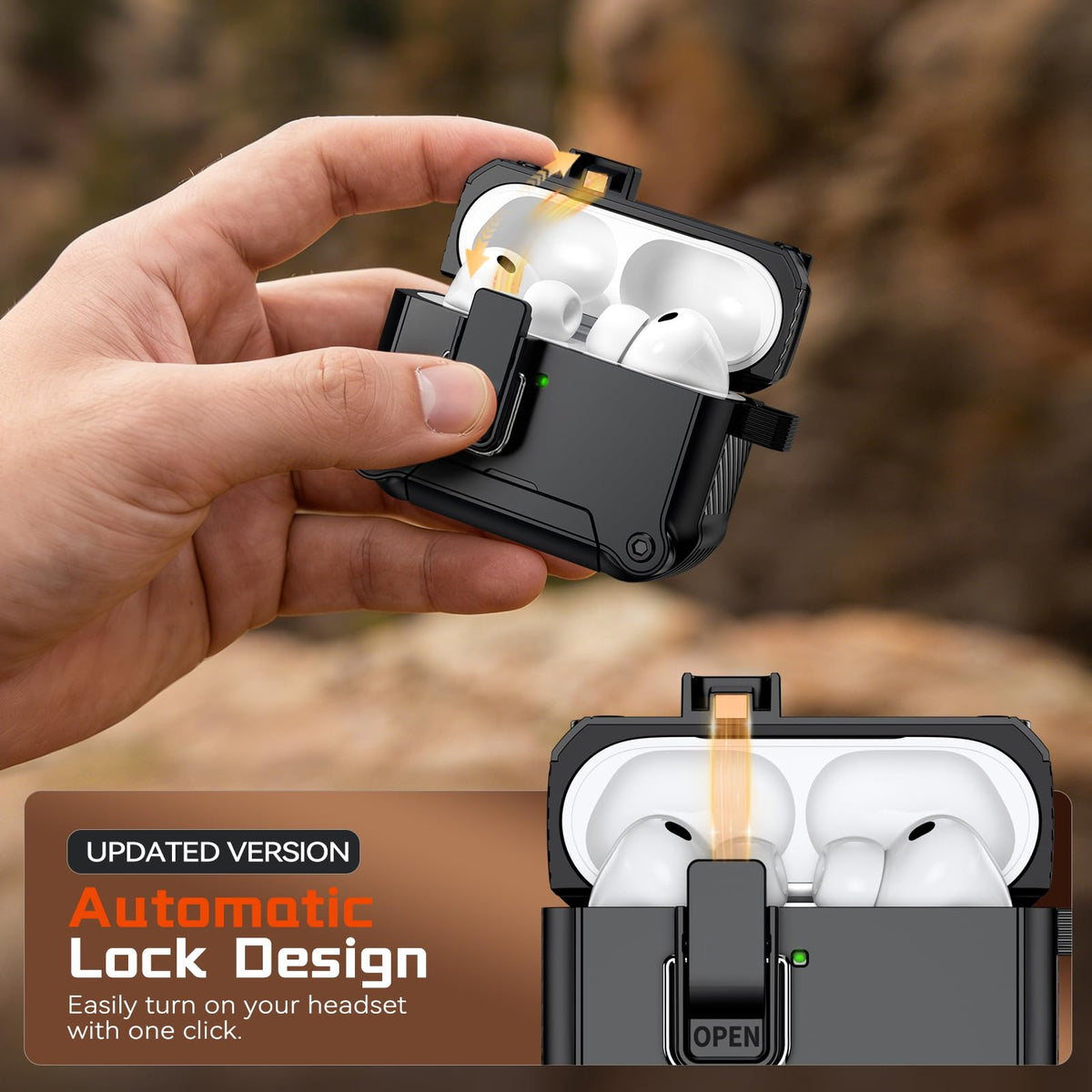 Inesore AirPods Pro 3 Case lid latch ensures reliable closure
