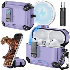 Inesore AirPods Pro 3 case with lid lock for secure travel.
