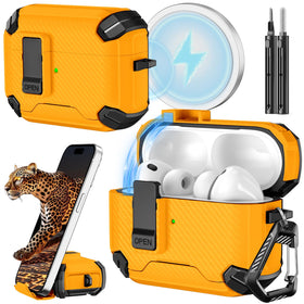 Inesore AirPods Pro 3 case with lock and stand for hands-free viewing