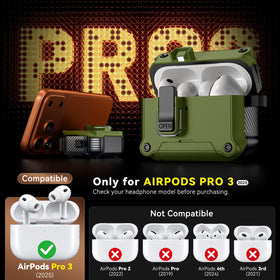 Inesore AirPods Pro 3 Case with automatic snap switch for secure lid.