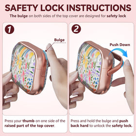 Inesore top cover lock prevents accidental openings during use.