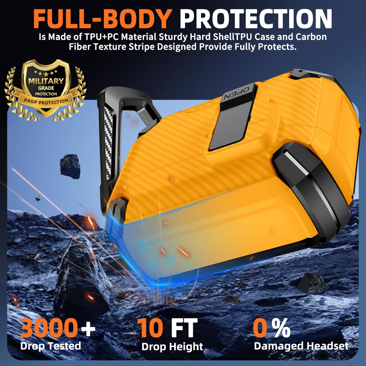 Close-up of the TPU and PC materials on the Inesore case for durable protection
