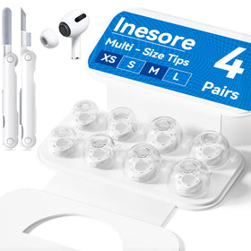 Inesore airpods pro clear ear tips 4-pairs for improved comfort and noise isolation