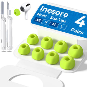 Inesore AirPods Pro ear tips in four sizes, stored securely for easy swapping.