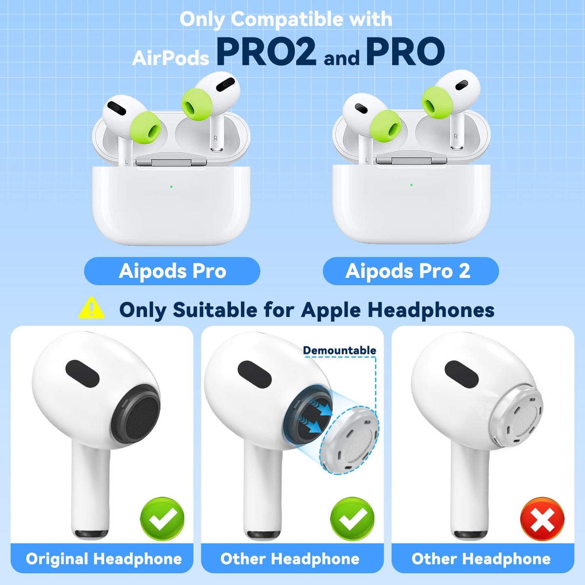 Inesore ear tips with noise-reduction holes for calmer listening.
