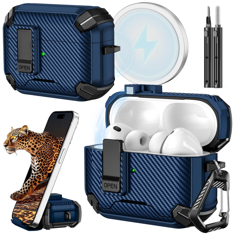 Inesore AirPods Pro 3 case front view with secure closure for on-the-go protection