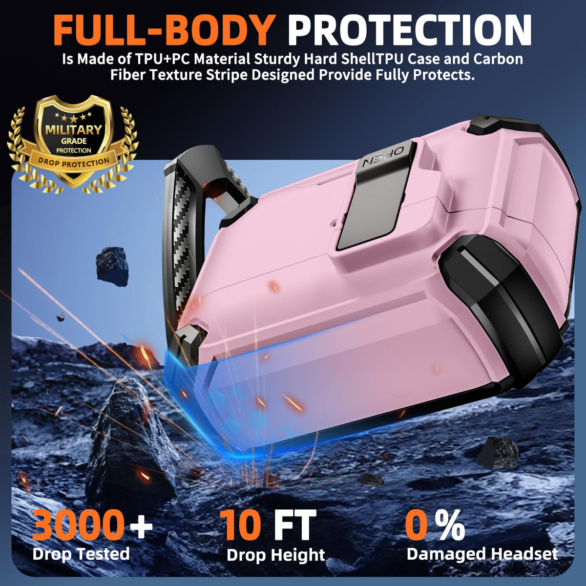 Inesore AirPods Pro 3 case pink design adds style while protecting your case.