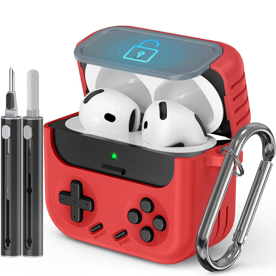 Inesore AirPods 4 case with game-console front view protects from scratches.
