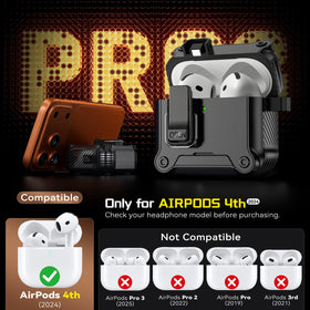 Inesore AirPods 4 case lid latch shows full closure during transport.